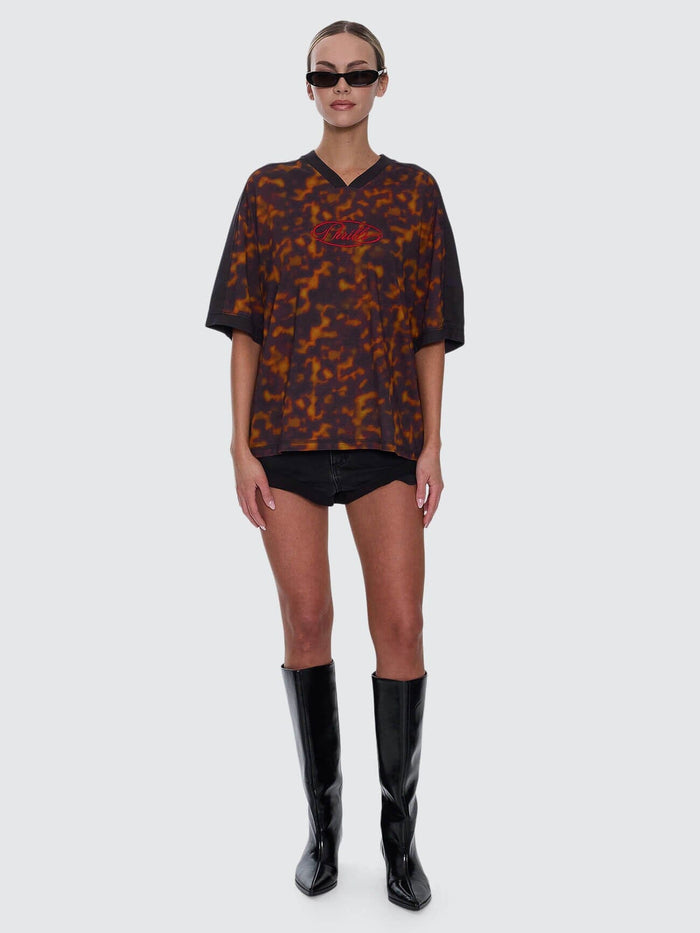 Smokeform V-Neck Oversized Tee - Burnished Gold 4