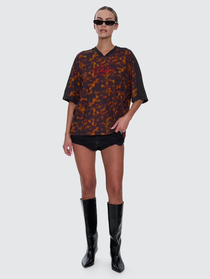 Smokeform V-Neck Oversized Tee - Burnished Gold 4