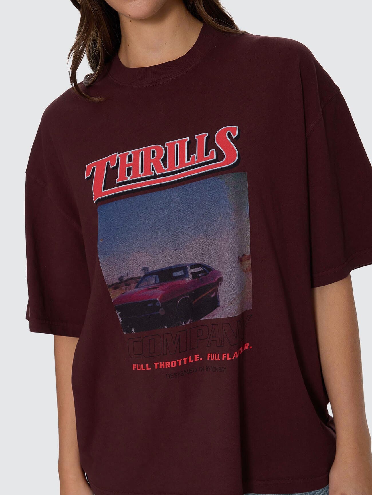 Full Throttle Oversized Tee - Bitter Chocolate 4
