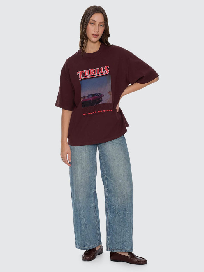 Full Throttle Oversized Tee - Bitter Chocolate 4