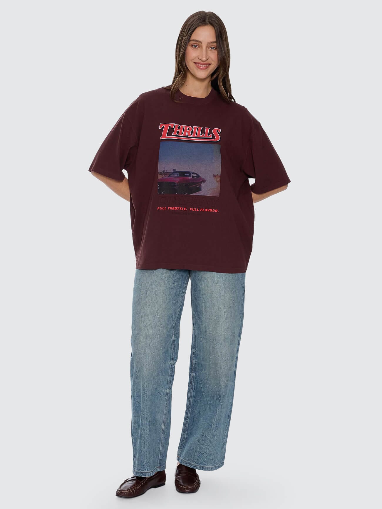 Full Throttle Oversized Tee - Bitter Chocolate 4