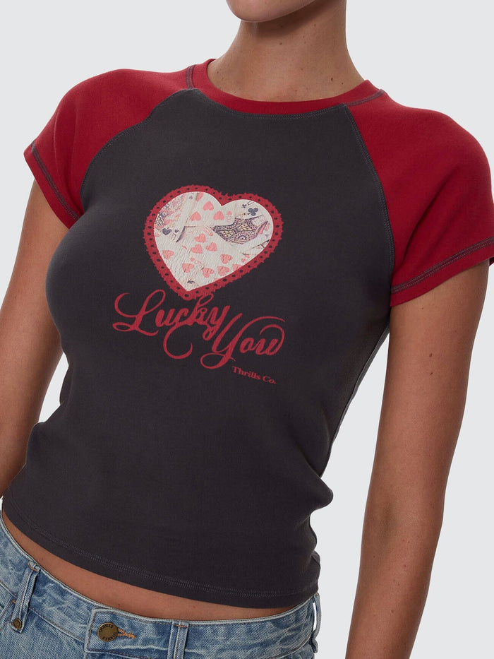 Lucky You Raglan Club Tee - Merch Black 4