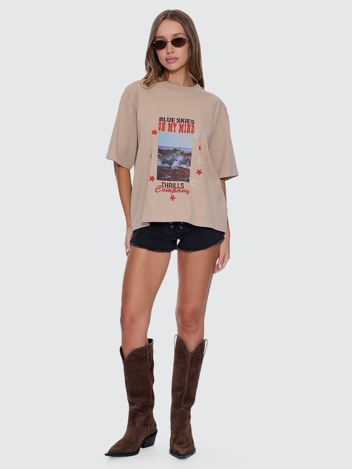 On My Mind Square Tee - Stone 4