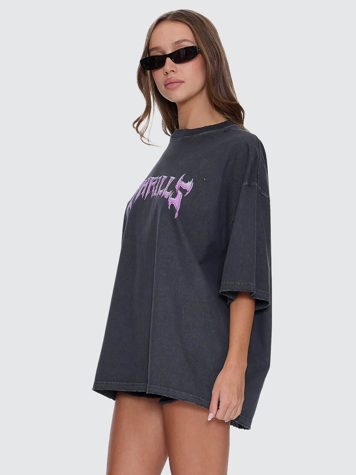 Neon Metal Oversized Tee - Merch Black 4