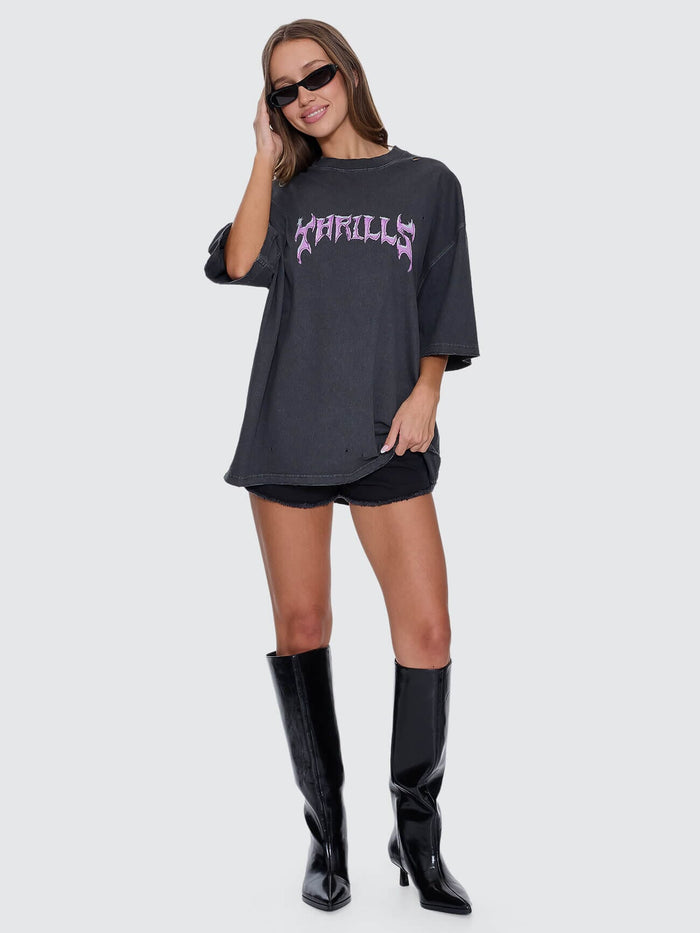 Neon Metal Oversized Tee - Merch Black 4