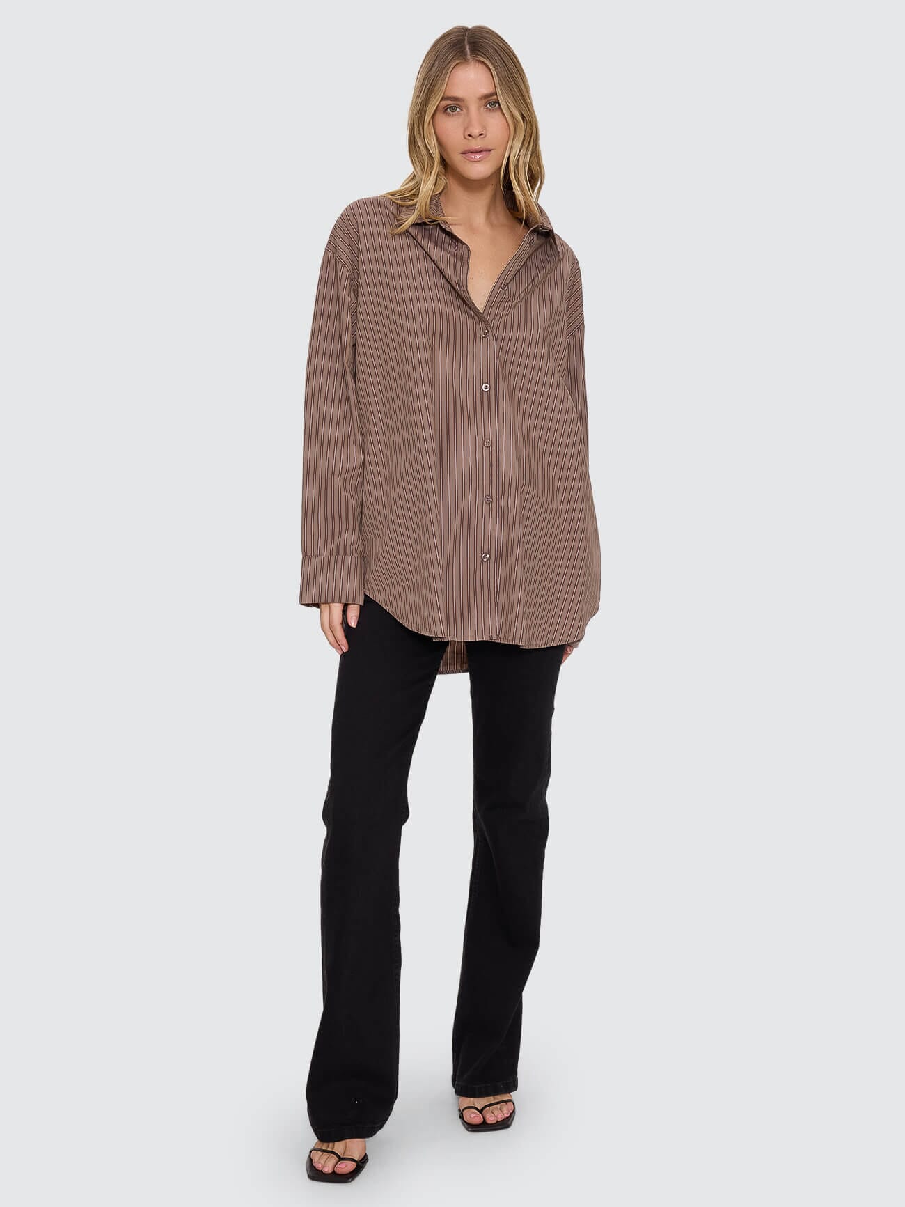 Brentwood Stripe Oversized Shirt - Falcon 4
