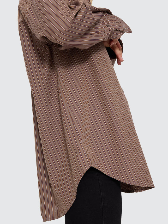 Brentwood Stripe Oversized Shirt - Falcon 4
