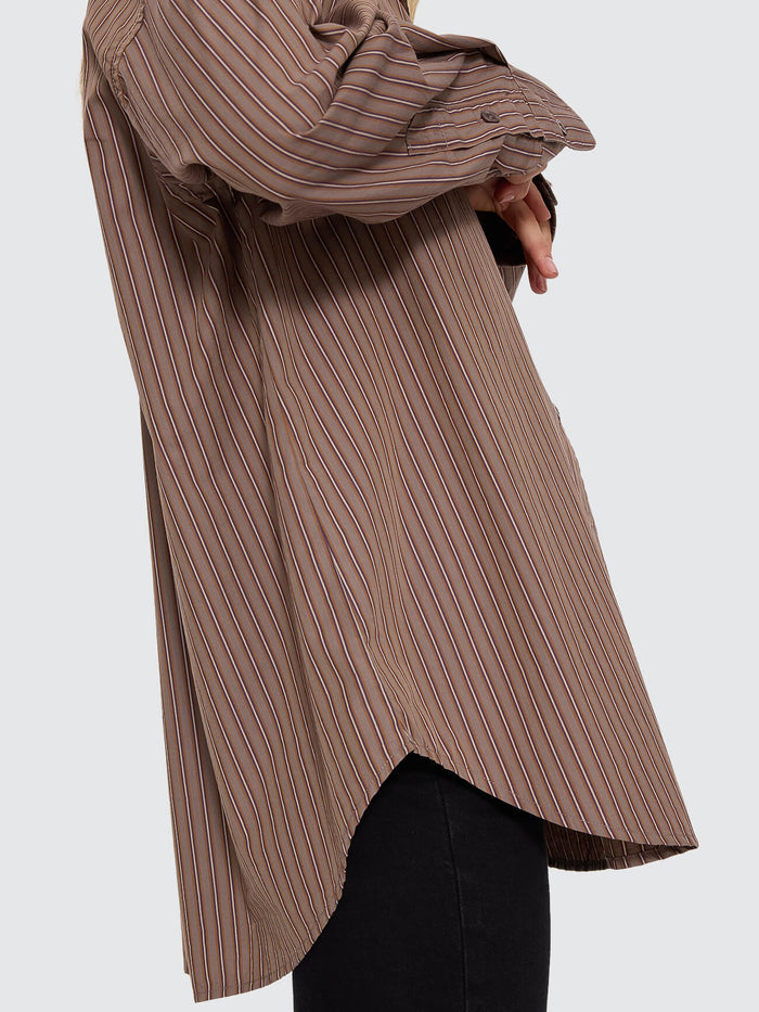 Brentwood Stripe Oversized Shirt - Falcon 4