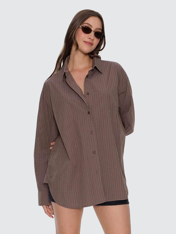 Brentwood Stripe Oversized Shirt - Falcon 4