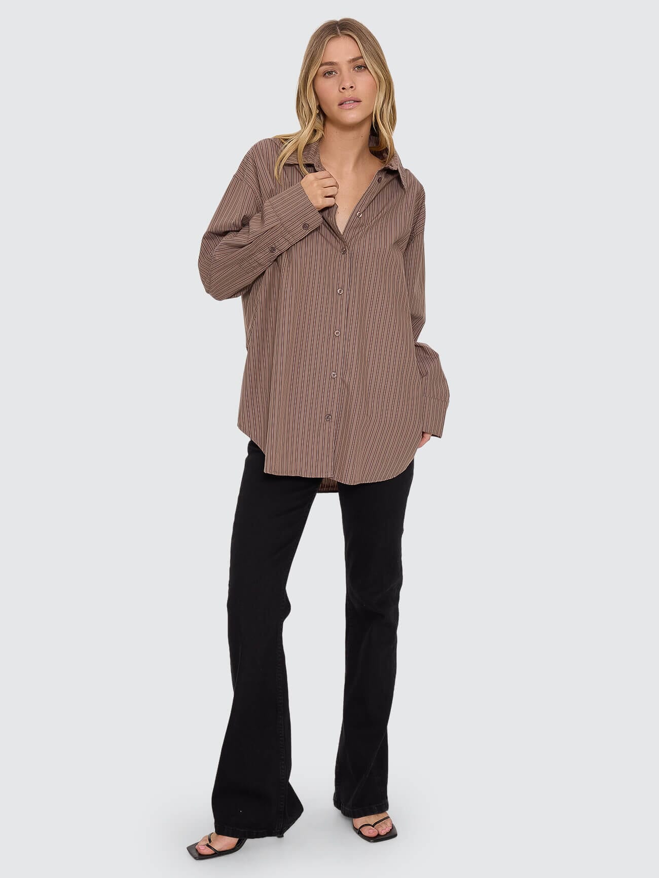 Brentwood Stripe Oversized Shirt - Falcon 4