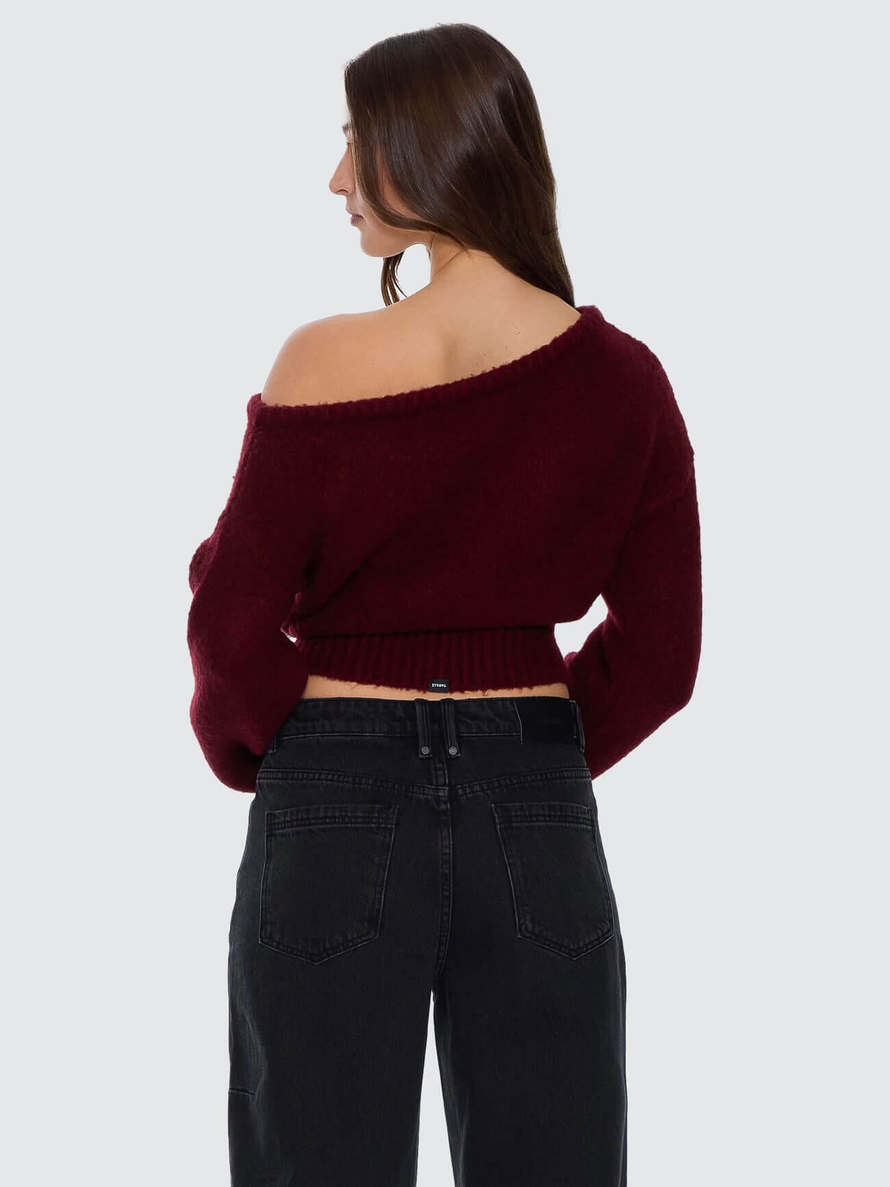 Oslo Cold Shoulder Knit Sweater - New Maroon 4