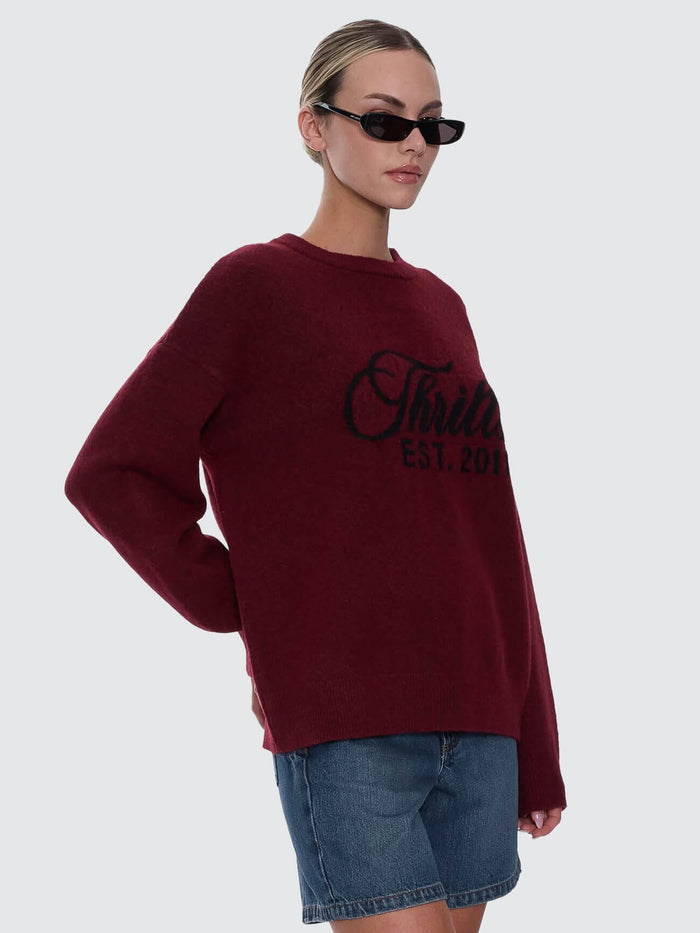 Bloodlines Knit Sweater - New Maroon 4