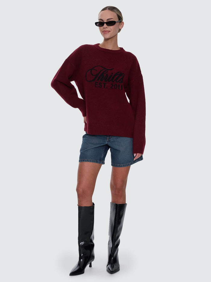 Bloodlines Knit Sweater - New Maroon 4
