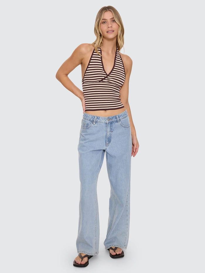 Dayna Knit Halter Top - Butter Cream Stripe 4