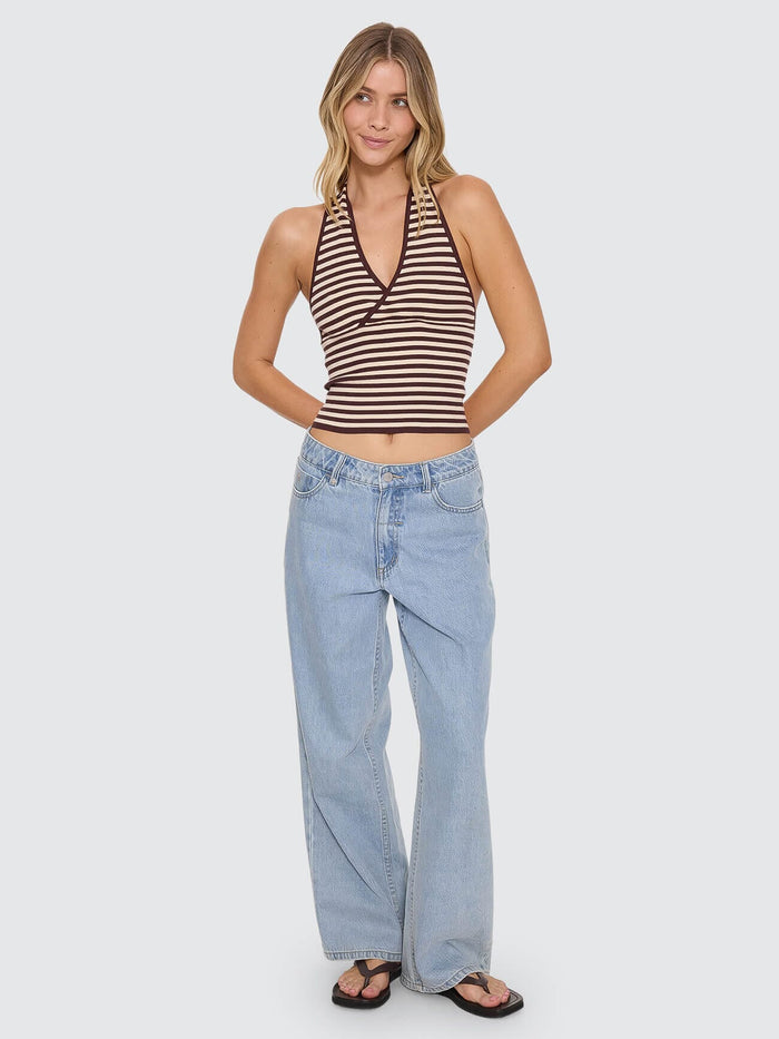 Dayna Knit Halter Top - Butter Cream Stripe 4