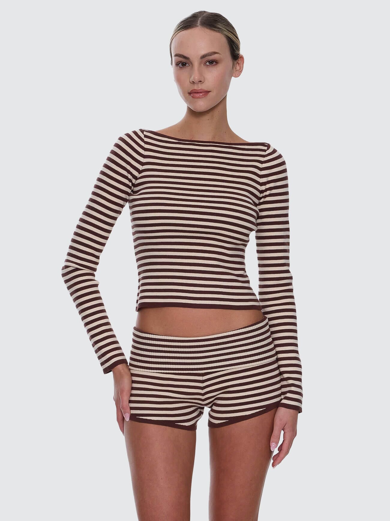 Walker Knit Long Sleeve Top - Butter Cream Stripe 4