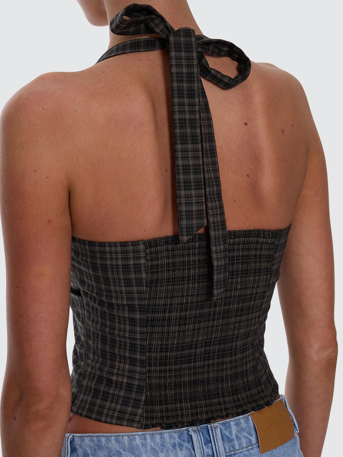 Devyn Check Halter Top - Tarmac 4