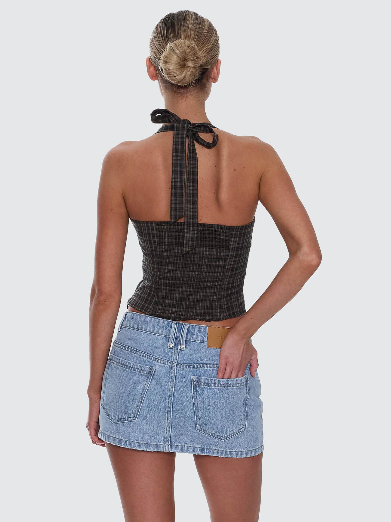 Devyn Check Halter Top - Tarmac 4