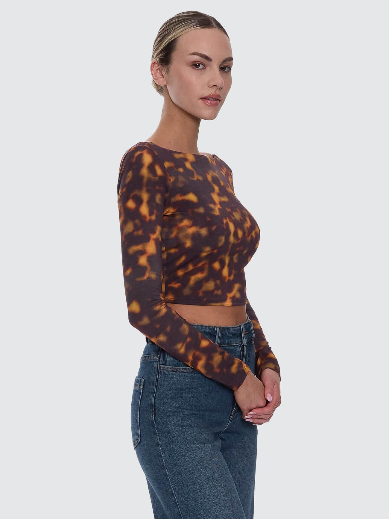 Smokeform Backless Long Sleeve Top - Burnished Gold 4