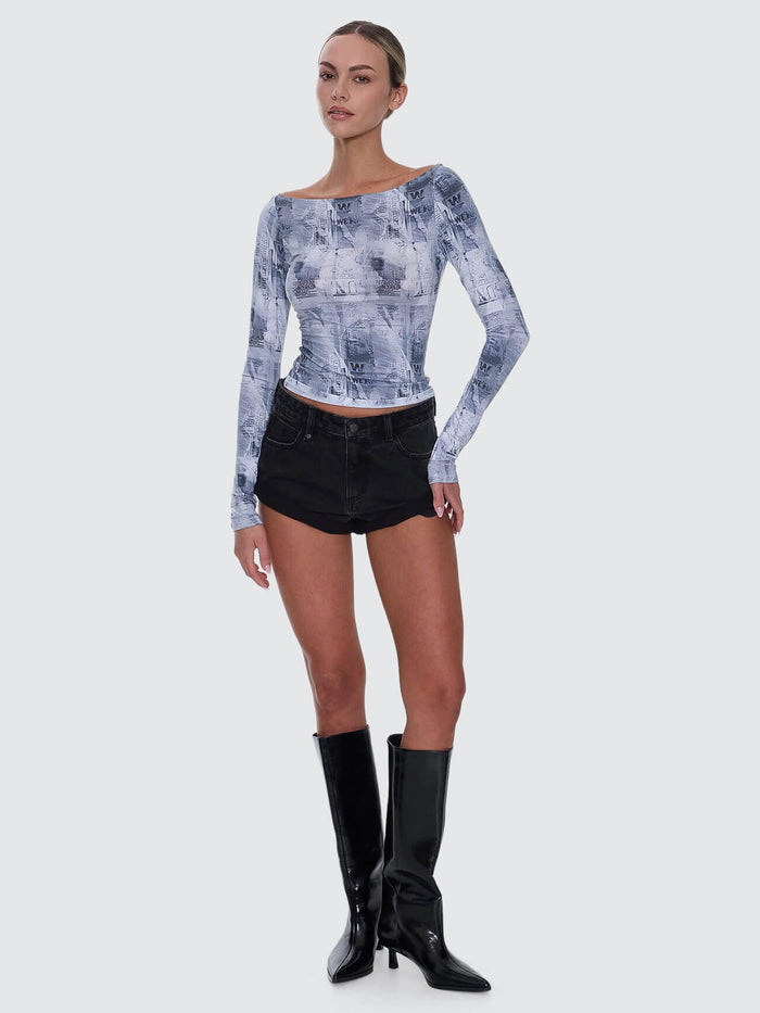 Paper Trail Long Sleeve Top - Grey Matter 4