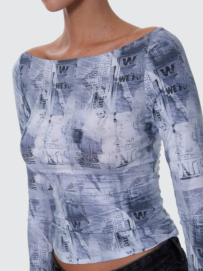 Paper Trail Long Sleeve Top - Grey Matter 4