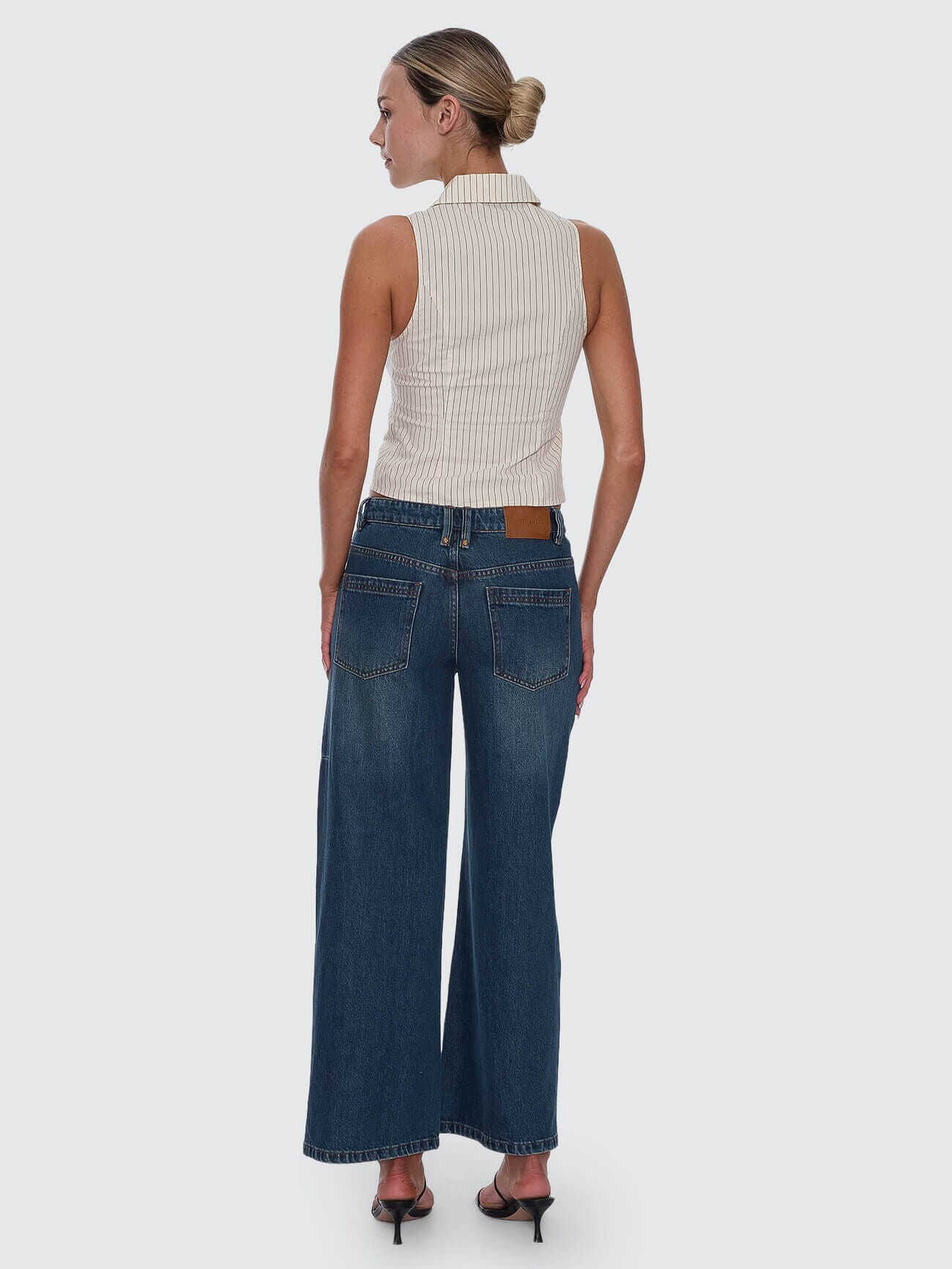 Andy Zip Sleeveless Shirt - Butter Cream Stripe 4