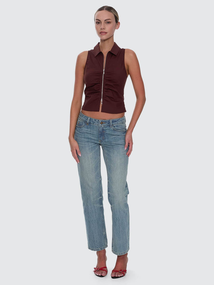 Andy Zip Sleeveless Shirt - Bitter Chocolate 4