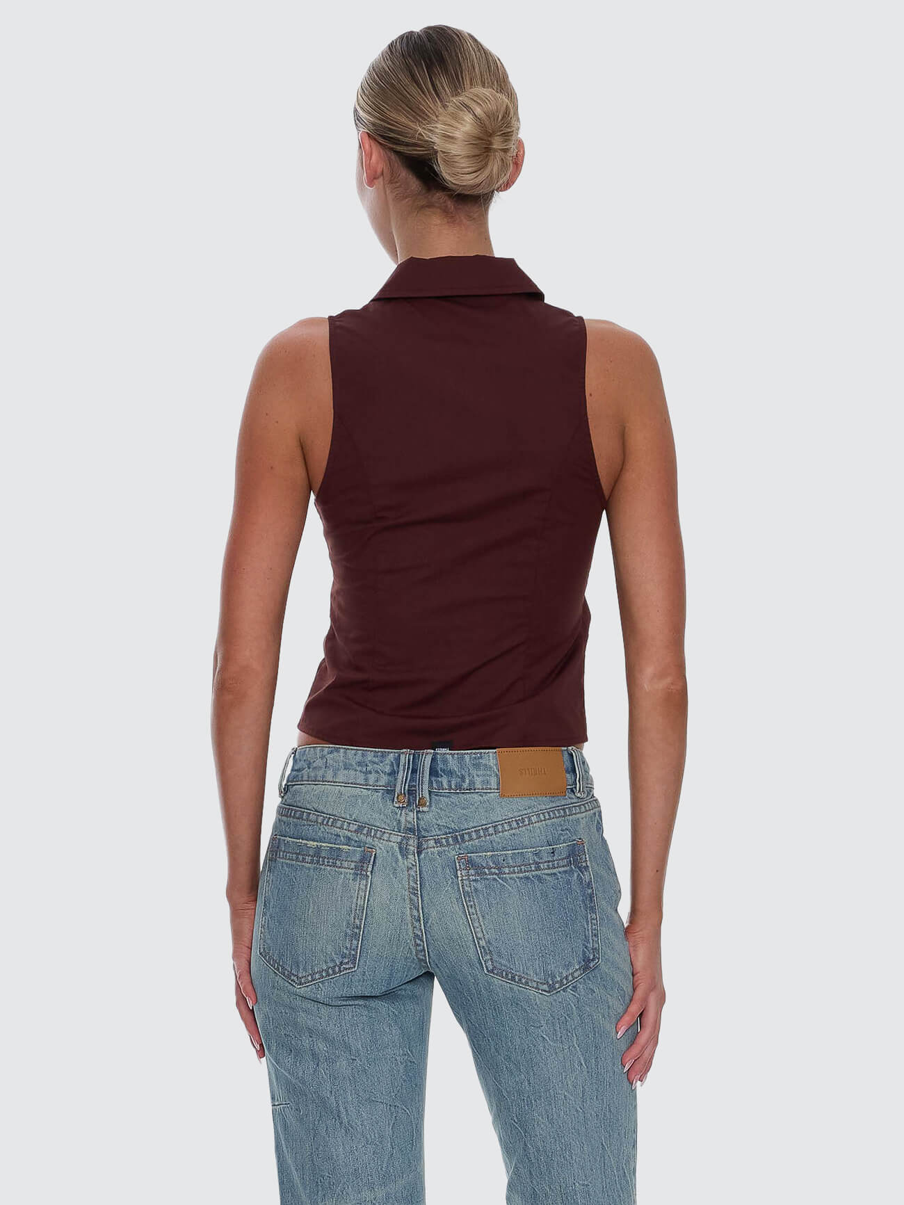 Andy Zip Sleeveless Shirt - Bitter Chocolate 4
