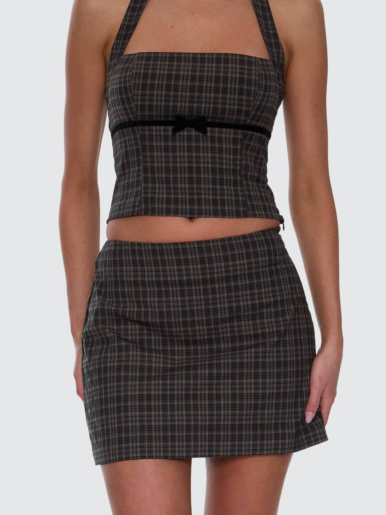 Devyn Check Mini Skirt - Tarmac 4