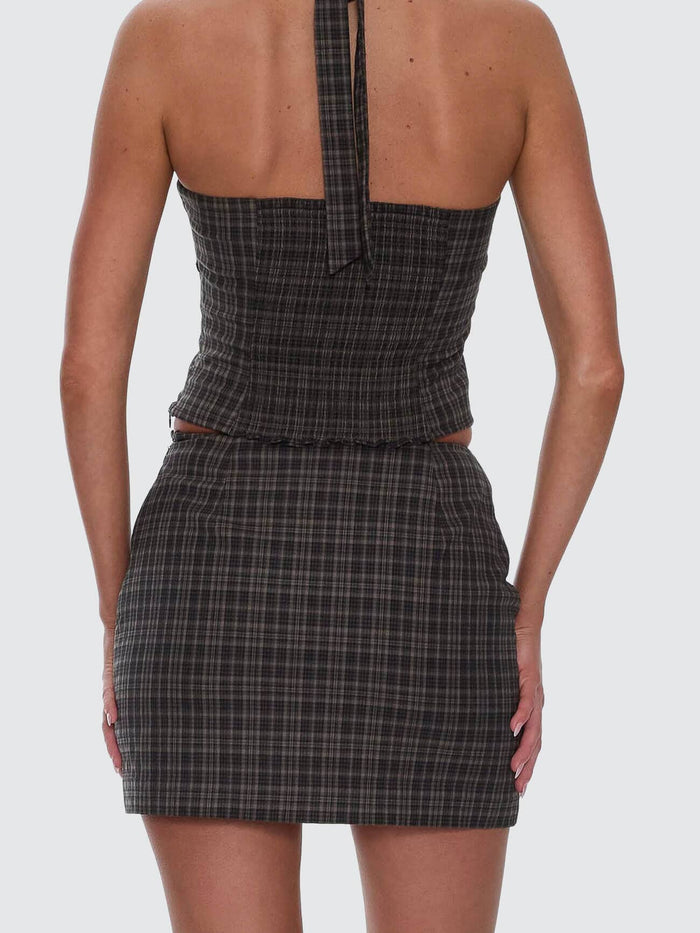 Devyn Check Mini Skirt - Tarmac 4