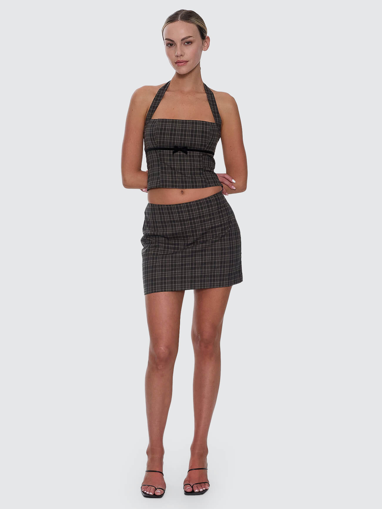 Devyn Check Mini Skirt - Tarmac 4