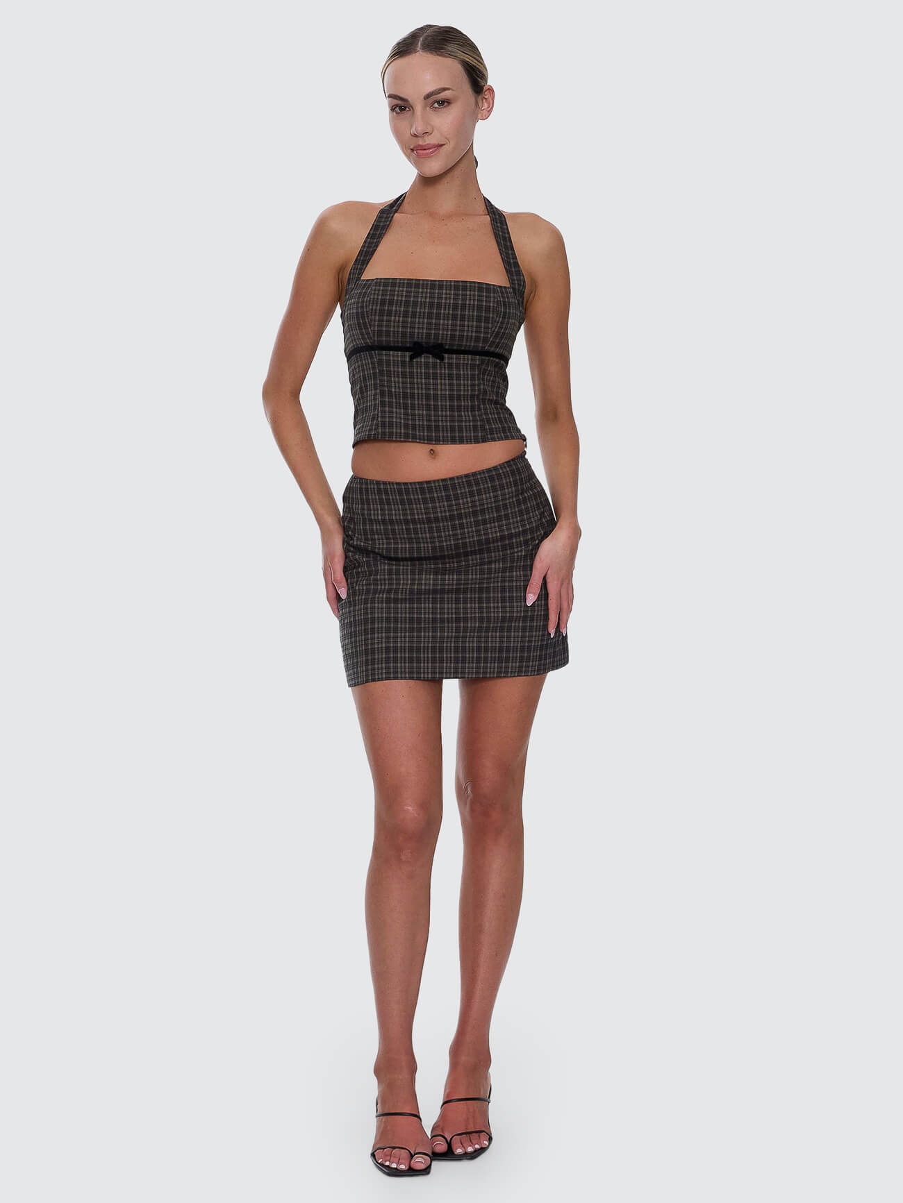 Devyn Check Mini Skirt - Tarmac 4