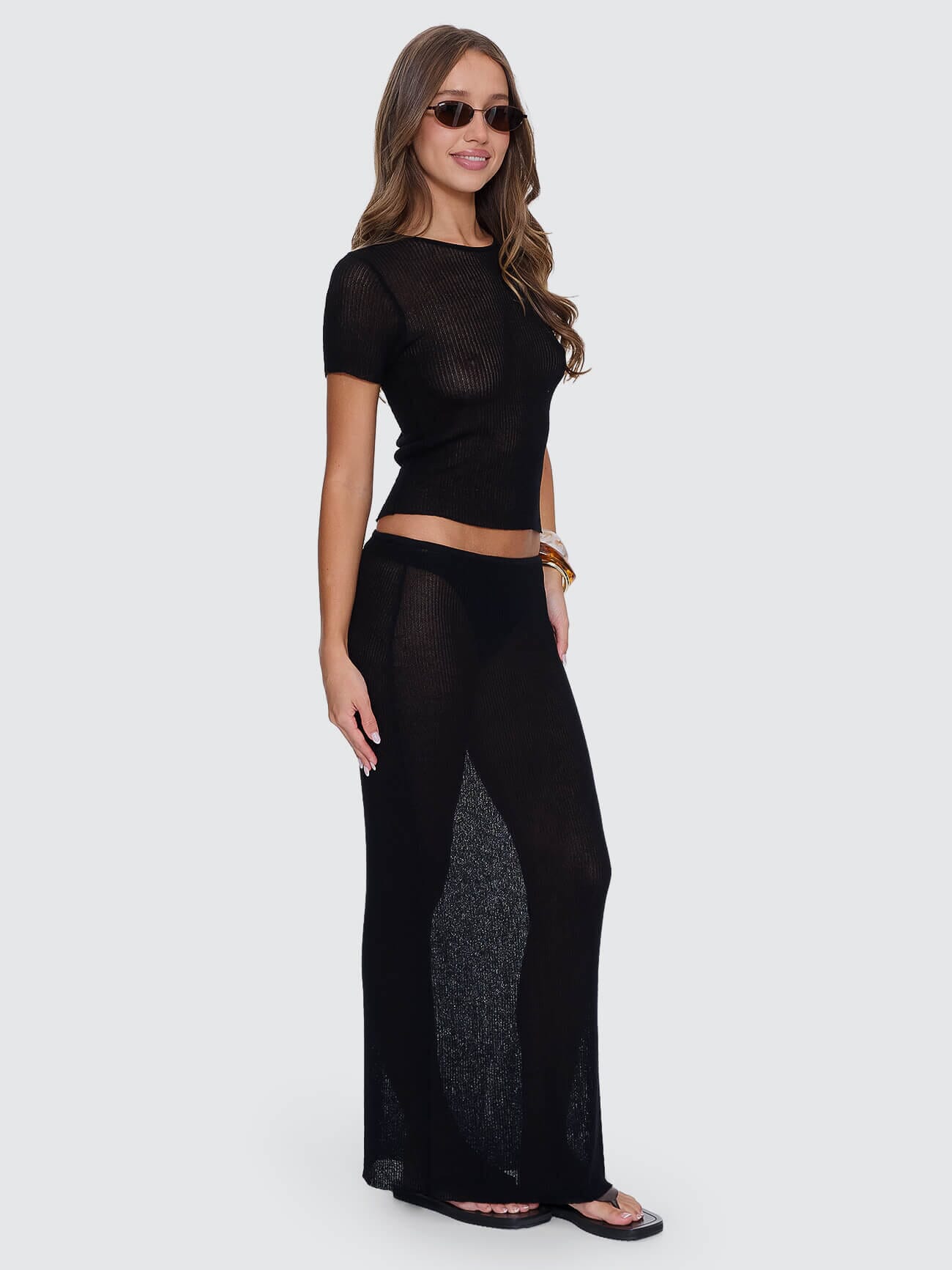 Dissolve My Mind Knit Maxi Skirt - Black 4