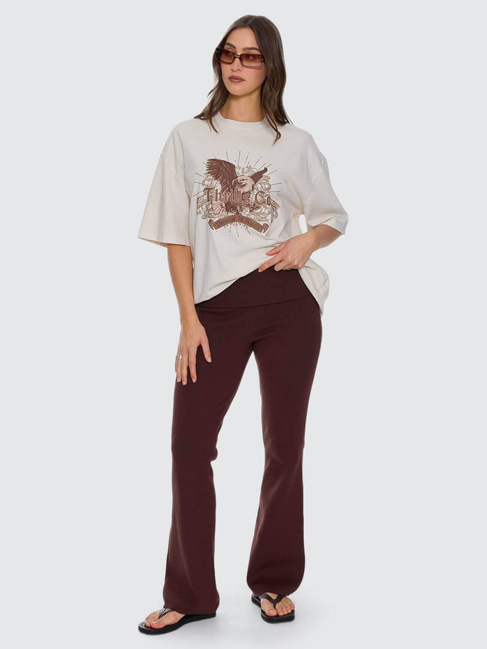 Estelle Fold Over Knit Pant - Bitter Chocolate 4