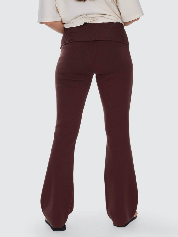Estelle Fold Over Knit Pant - Bitter Chocolate 4