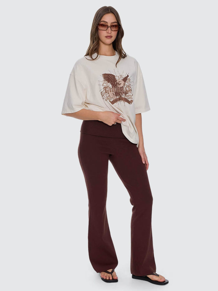 Estelle Fold Over Knit Pant - Bitter Chocolate 4