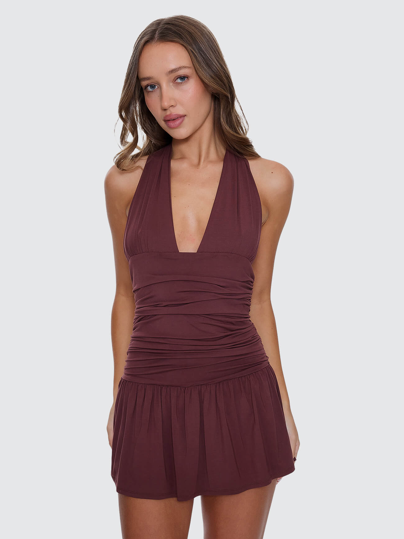 Tommie Halter Mini Dress - Bitter Chocolate 4