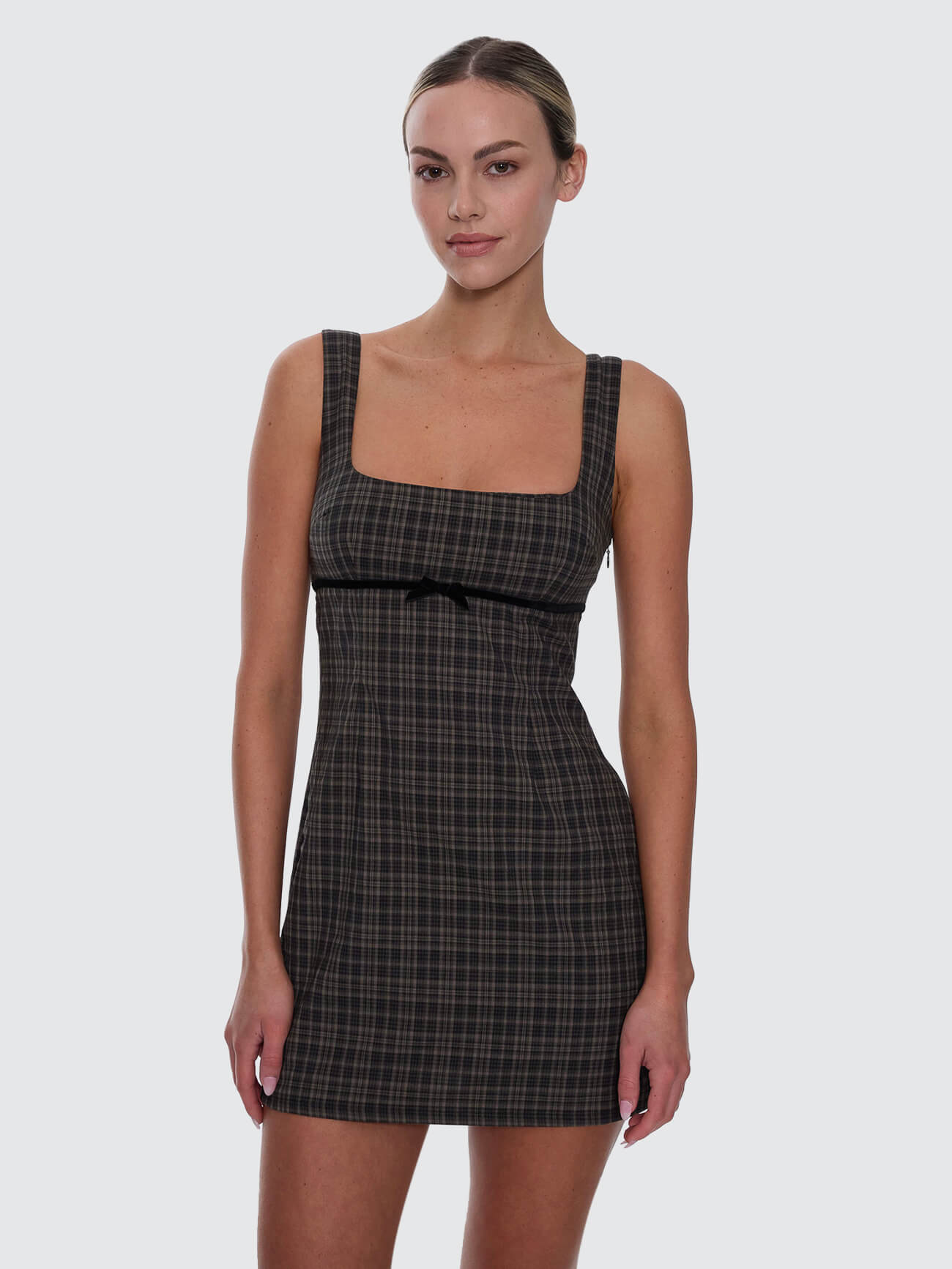 Devyn Check Mini Dress - Tarmac 4
