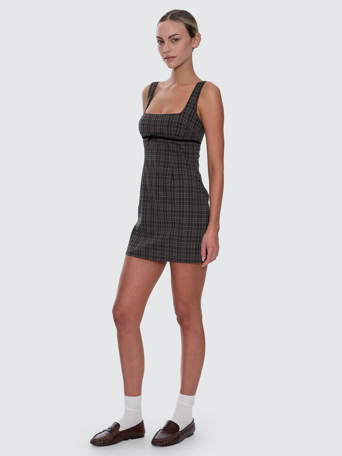 Devyn Check Mini Dress - Tarmac 4