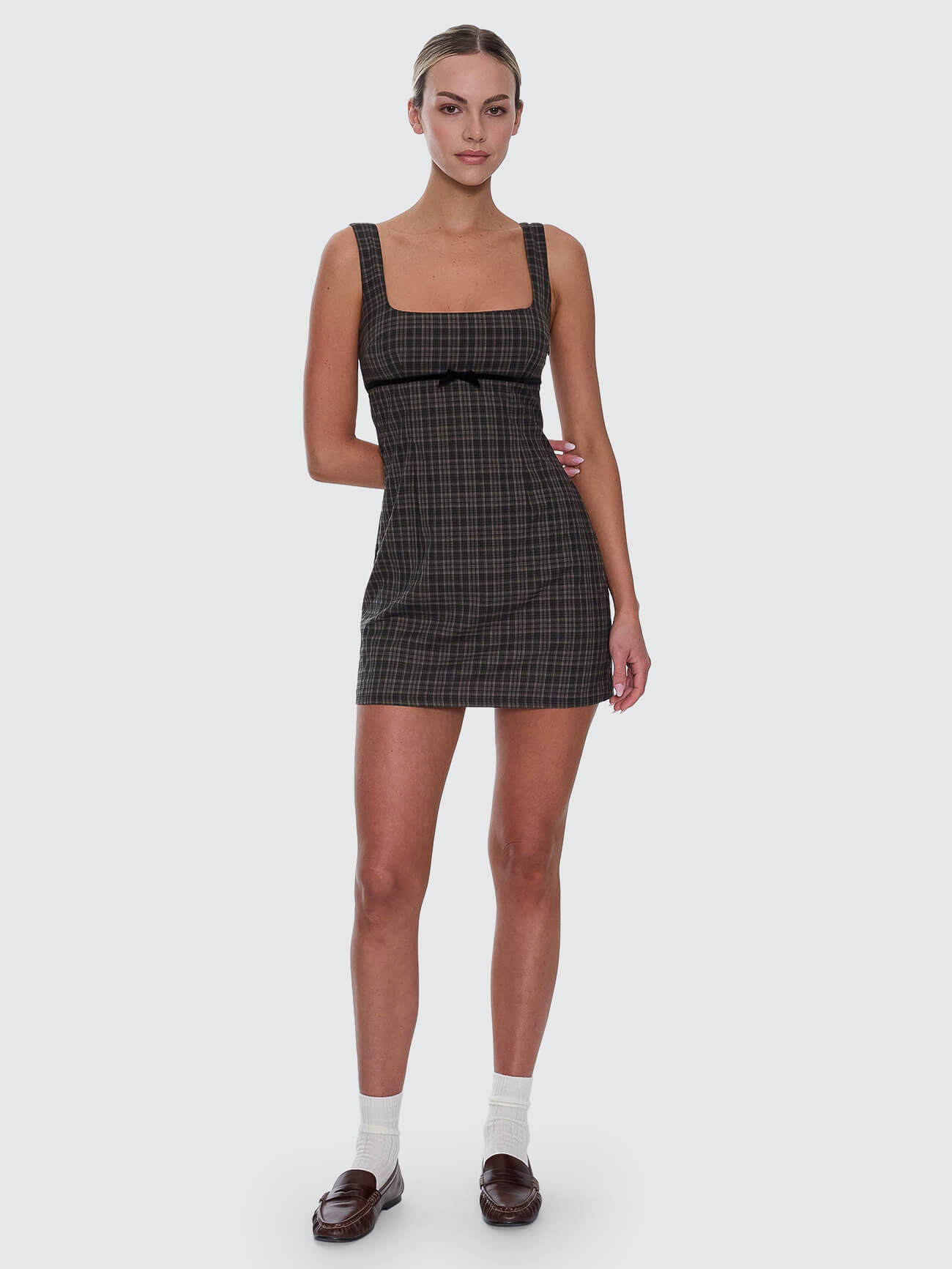 Devyn Check Mini Dress - Tarmac 4