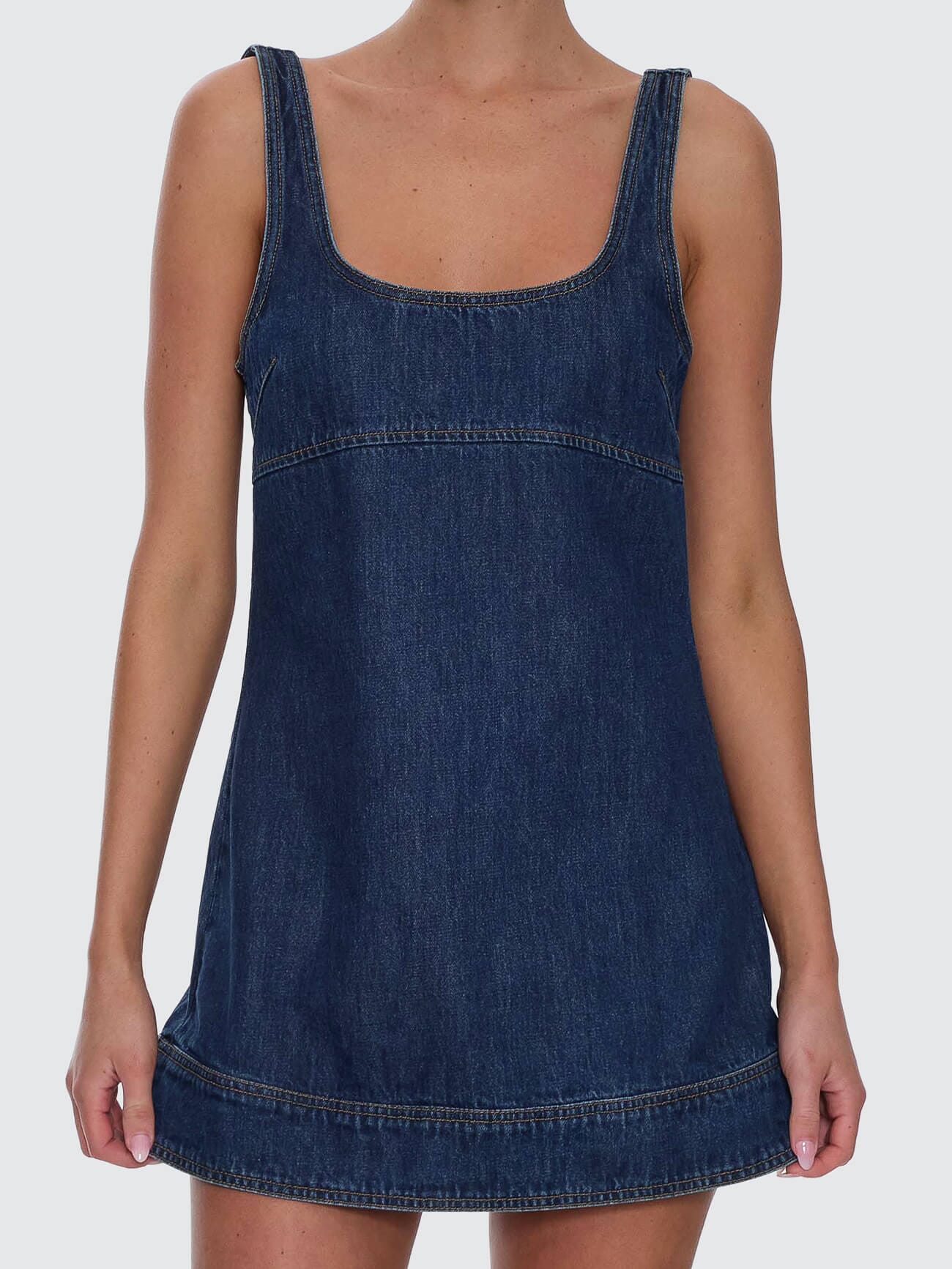 Luciana Denim Mini Dress - Mid Blue 4