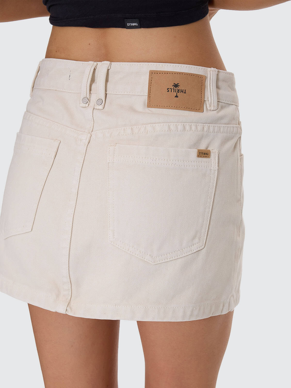 Sophie Mid Rise Mini Skirt - Stone 4