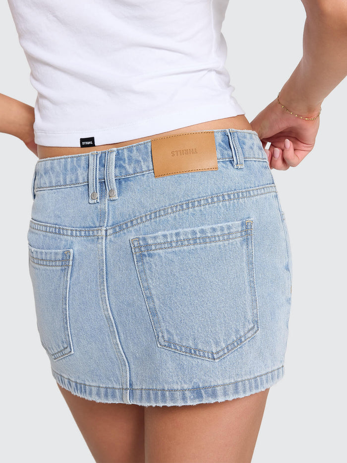 Carmen Mid Rise Micro Skirt - Ageless Blue