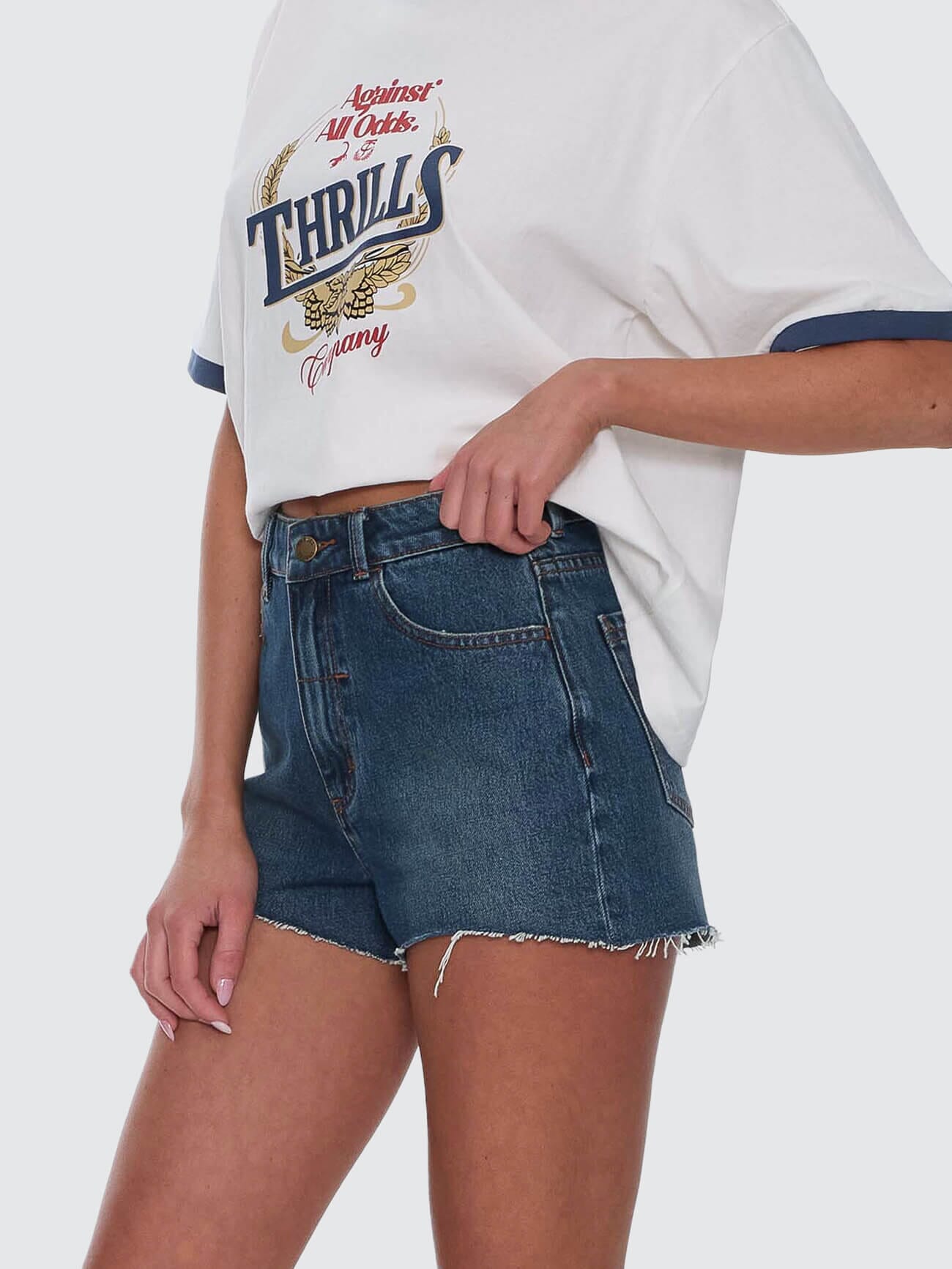 Sadie High Rise Micro Short - Teal Blue 4