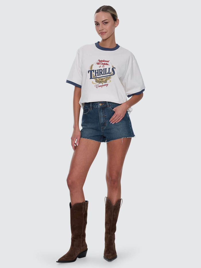 Sadie High Rise Micro Short - Teal Blue 4