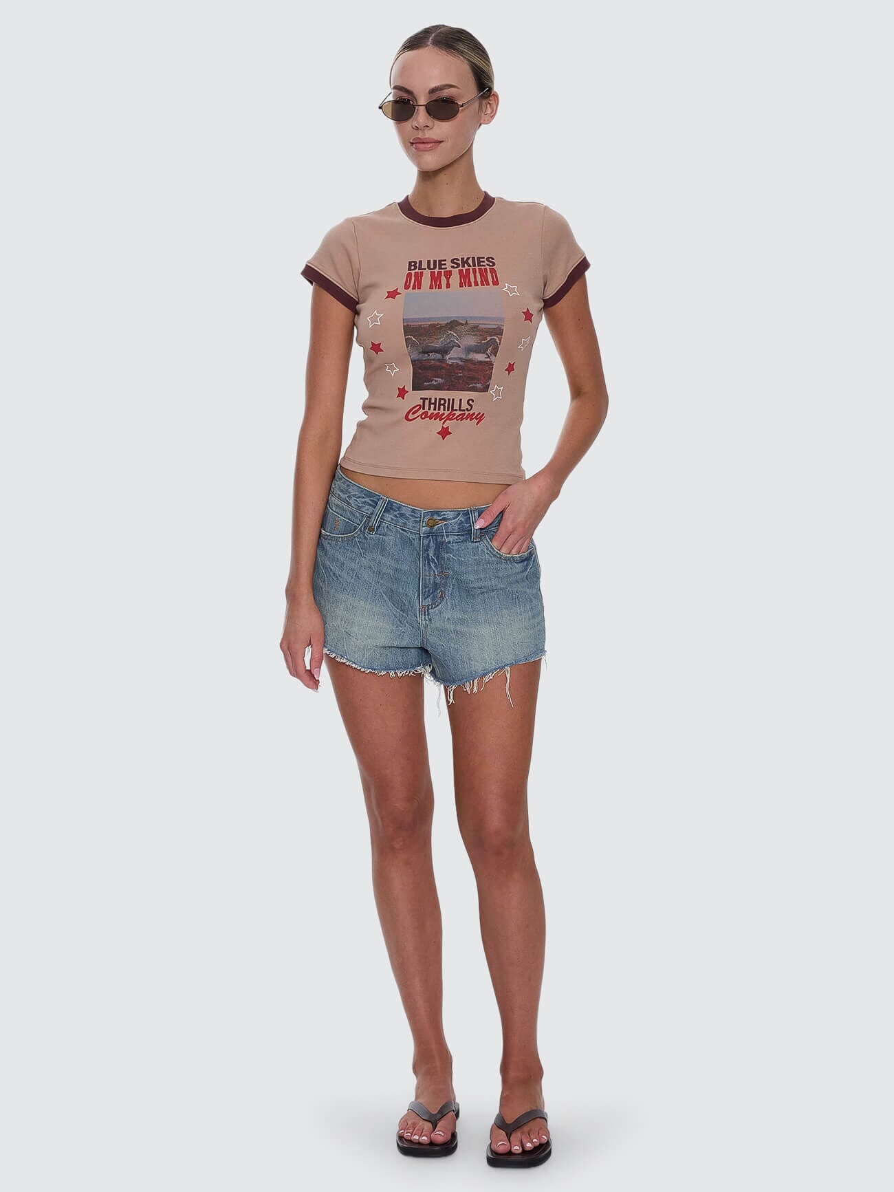 Lola Low Rise Baggy Short - Dirty Crinkle Blue 4