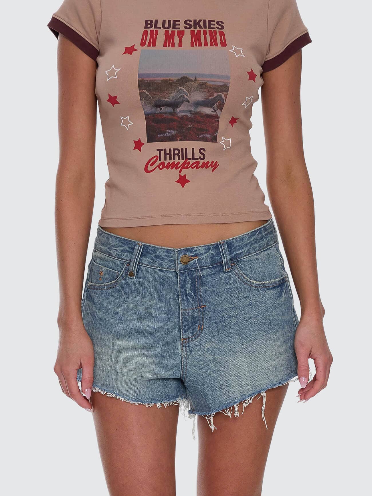 Lola Low Rise Baggy Short - Dirty Crinkle Blue 4