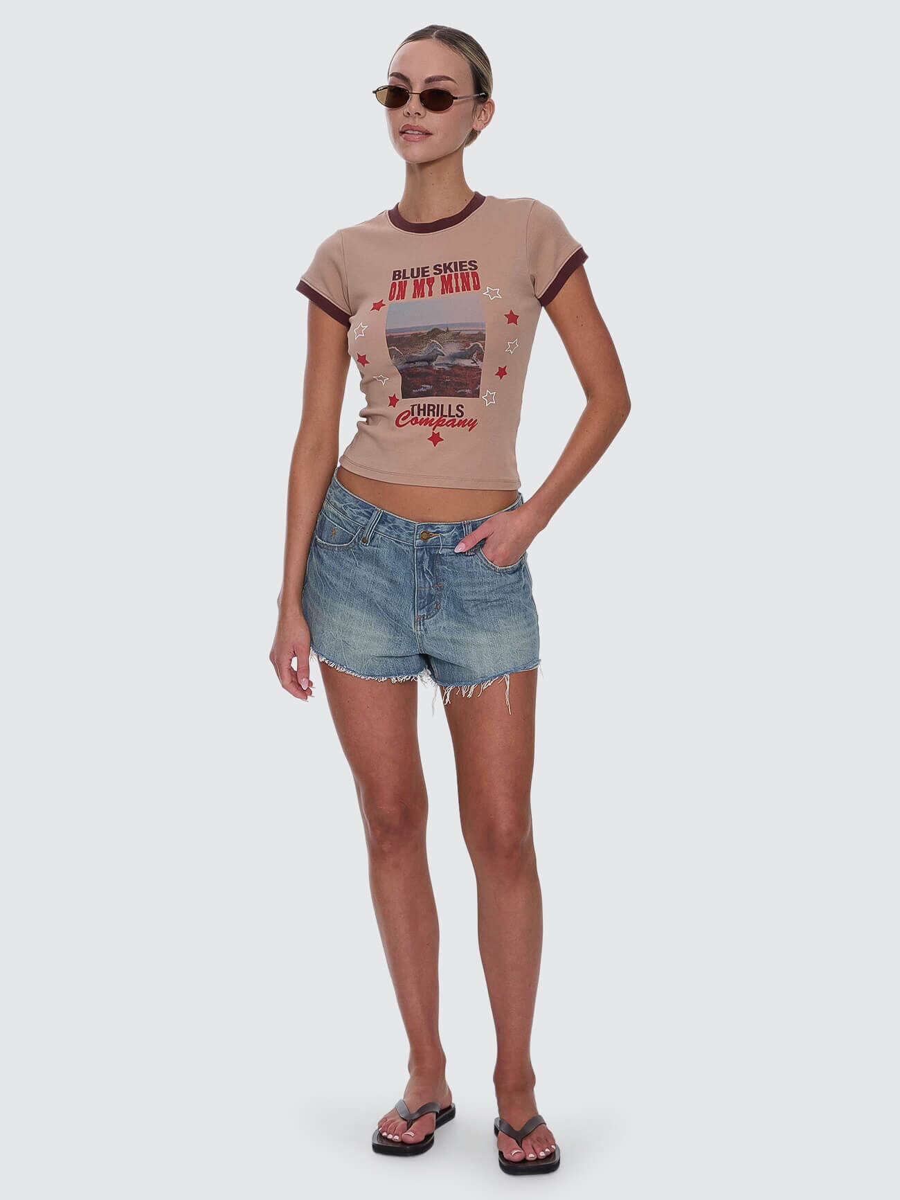 Lola Low Rise Baggy Short - Dirty Crinkle Blue 4