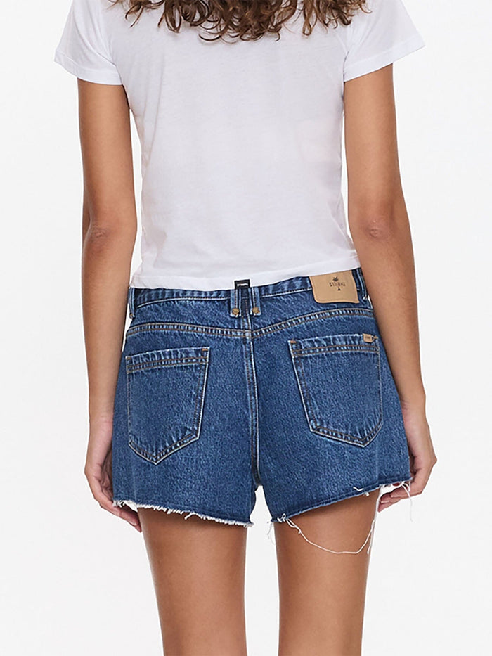 Lola Low Rise Baggy Short - Deep Vintage Blue 4