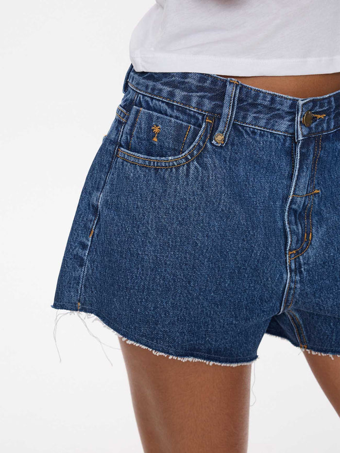 Lola Low Rise Baggy Short - Deep Vintage Blue 4